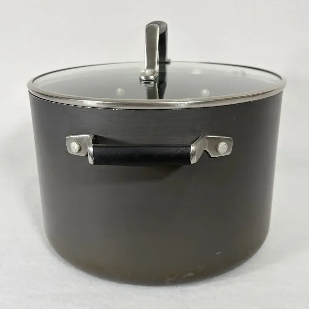 Calphalon 806 Anodized Steel 6 Quart Stock Pot Cooking Saucepan Pan with Lid